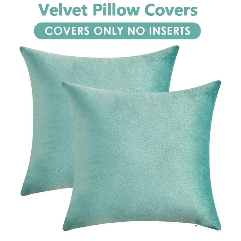 Velvet Pillow Covers in Teal
